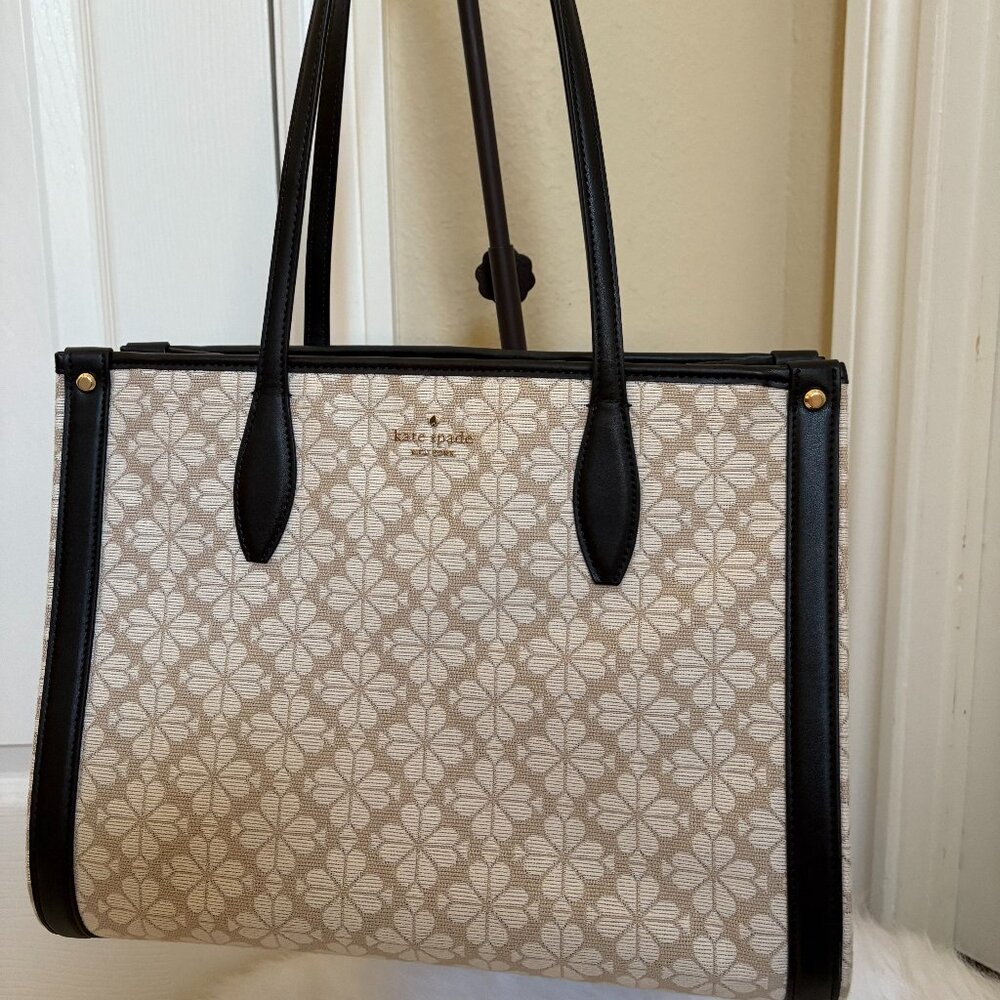 Kate Spade Flower Coated Canvas Medium North South Tote Bag